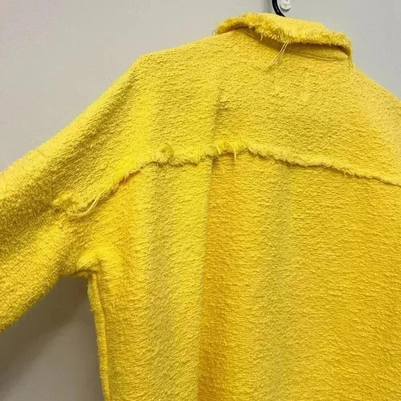 Zara Oversized Textured Knit  Jacket Shacket Yellow Women's Size XS - Picture 12 of 14